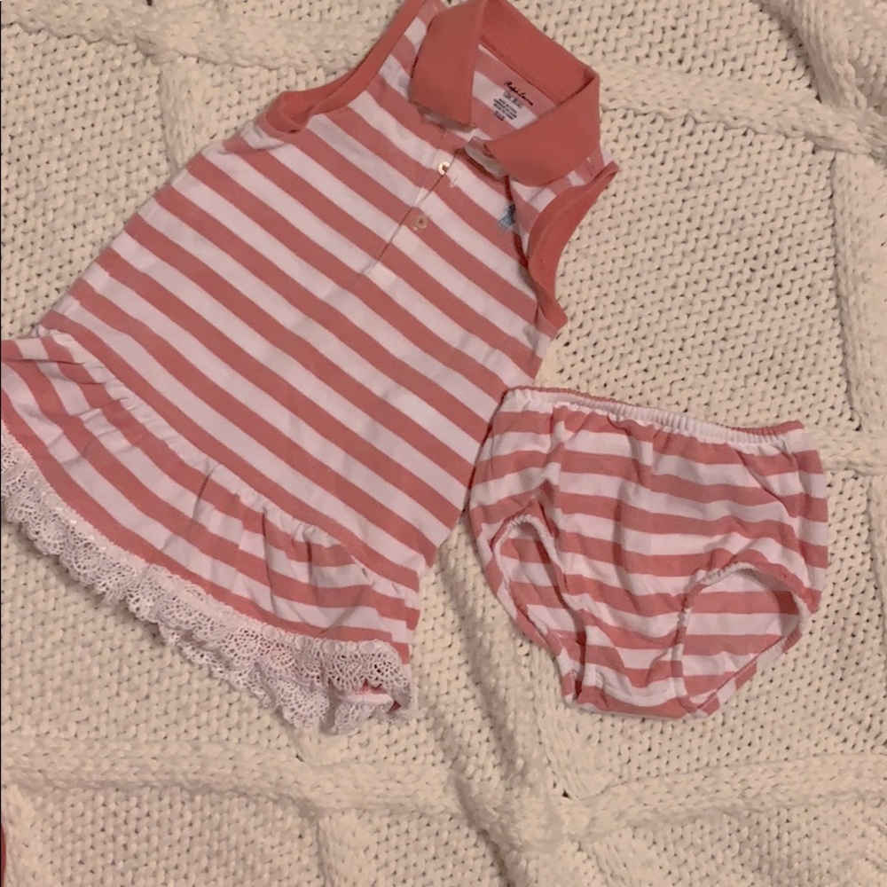 Ralph Lauren baby girl polo dress, 12 mn